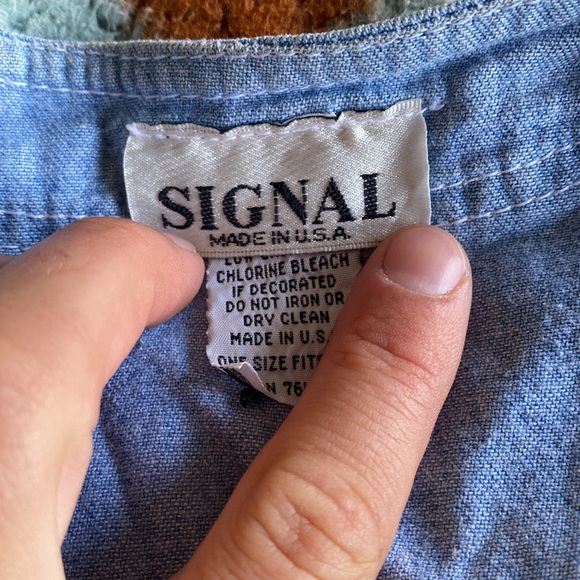 Signal button down denim and white striped long sleeve - Picture 2 of 6